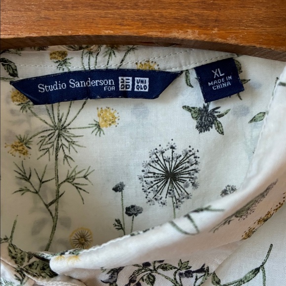 Studio Sanderson x Uniqlo XL cottagecore prairiecore floral top s/s EUC oversize - Picture 2 of 7